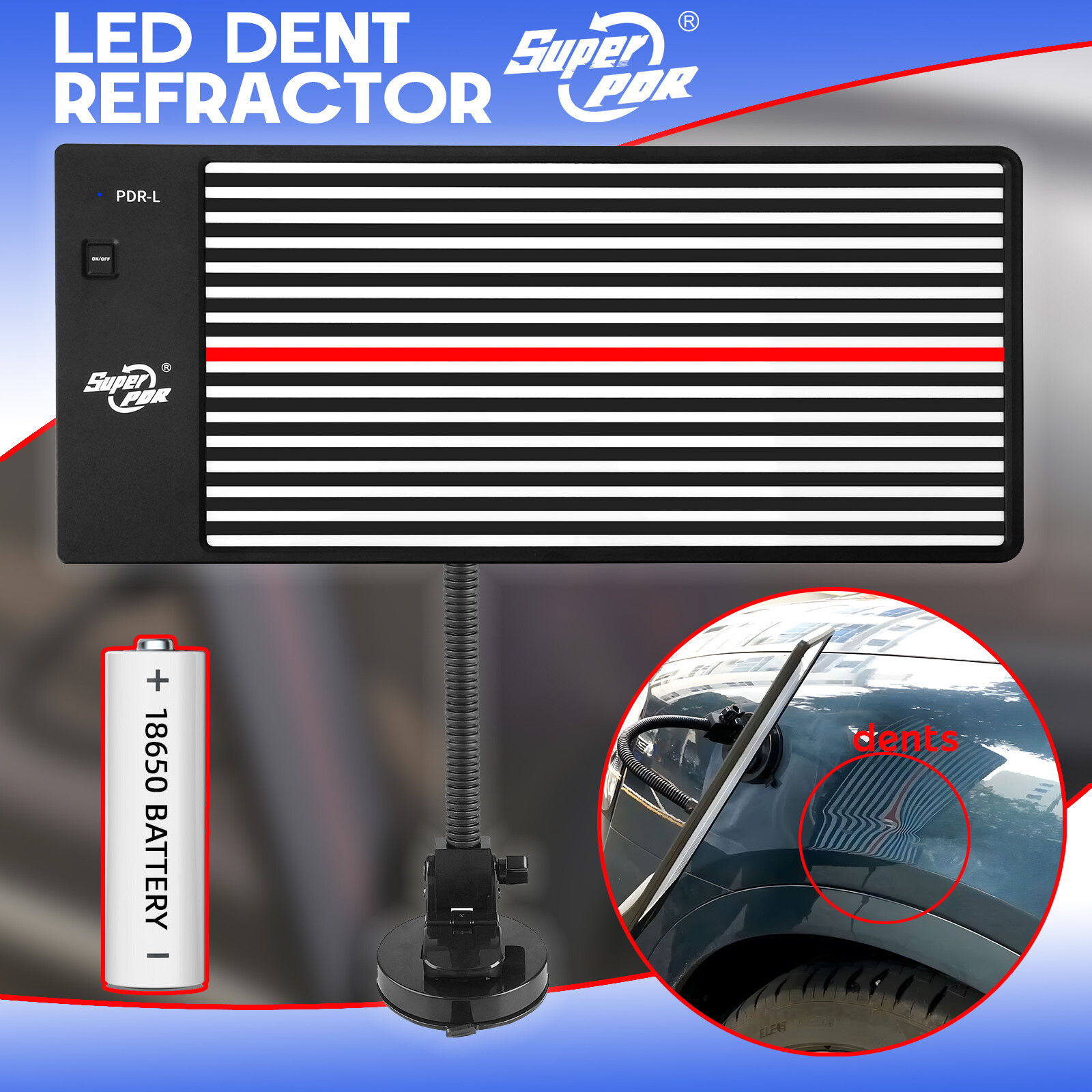 Removal Lamp Reflector LED Light Line Testing Board Paintless Dent Repair Tool