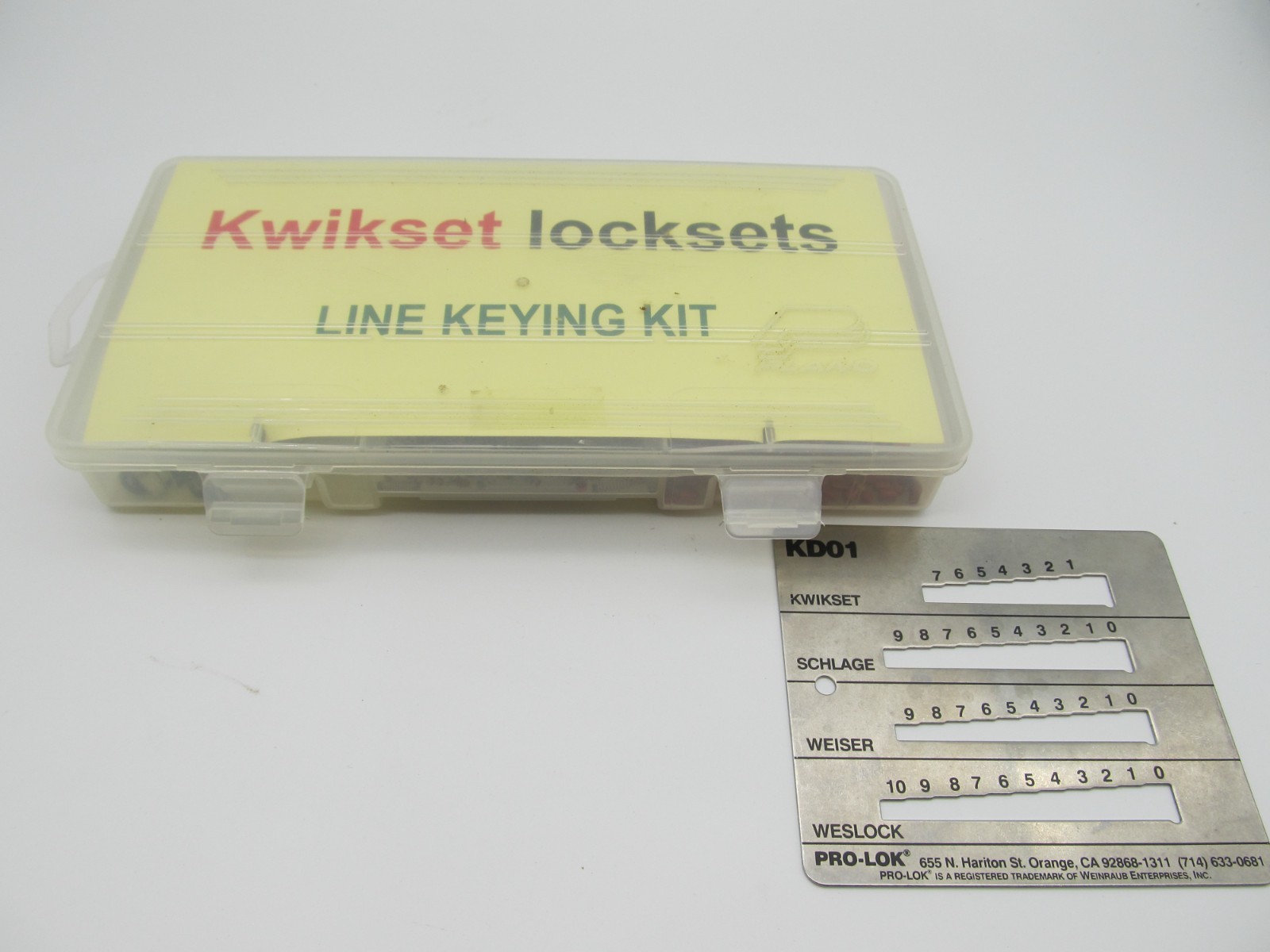 Kwikset Line Keying Kit - INCOMPLETE - W/ Pro-lok KD01 Decoder 4 Weslock Schlage
