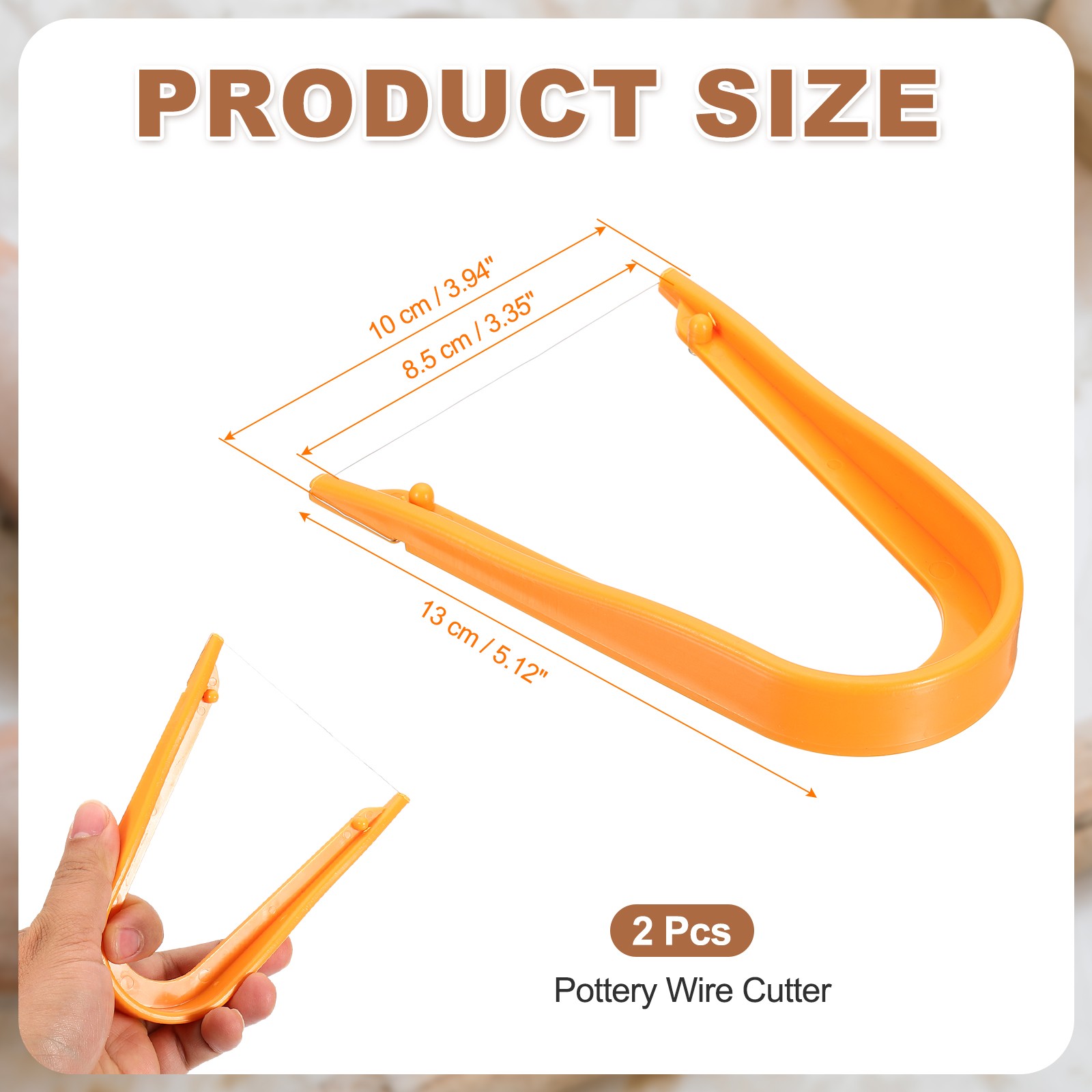 2pcs Clay Mud Cutting Wire 3.35 inch Wire Clay Cutter Cutting Tools Plastic