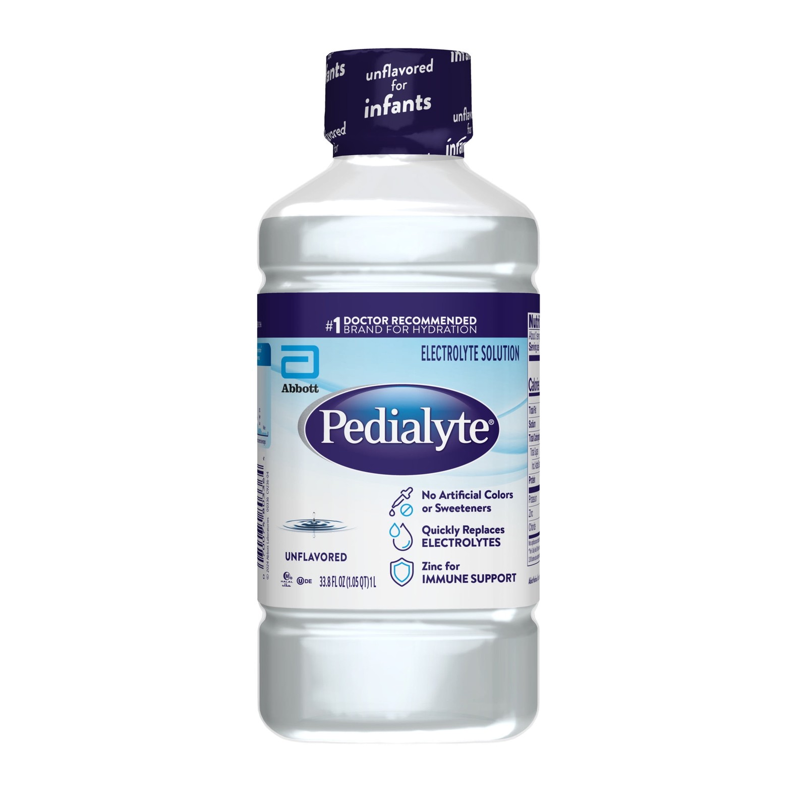 (4 pack) Pedialyte Electrolyte Drink, Unflavored, 1 Liter