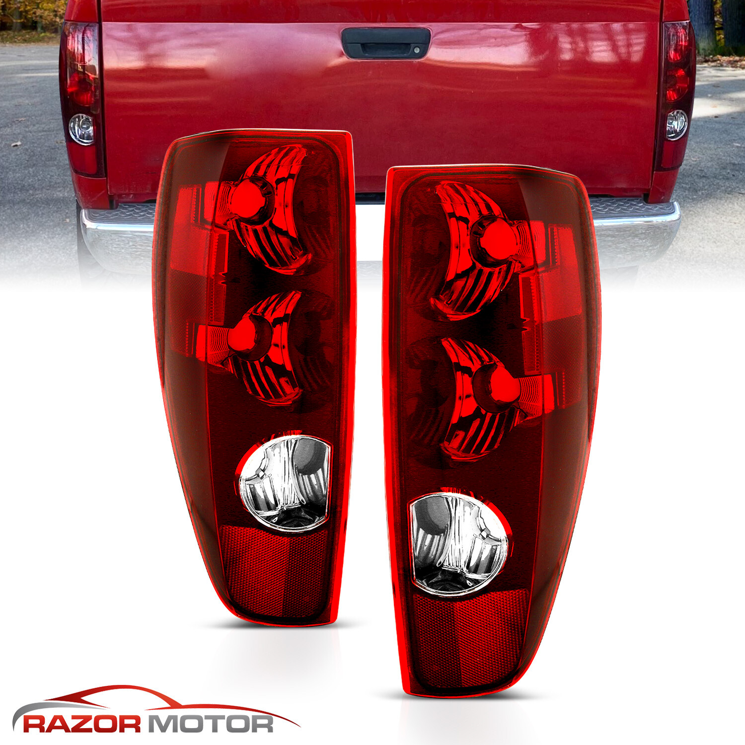 04-12 For Chevy Colorado/GMC Canyon Red Clear Rear Brake Tail Lights Lamp Pair