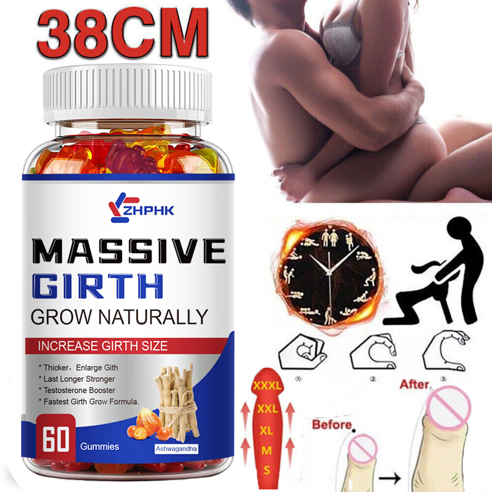Testosterone Booster Massive Girth Grow, Libido Thicker,Men's Enhanced Gummies