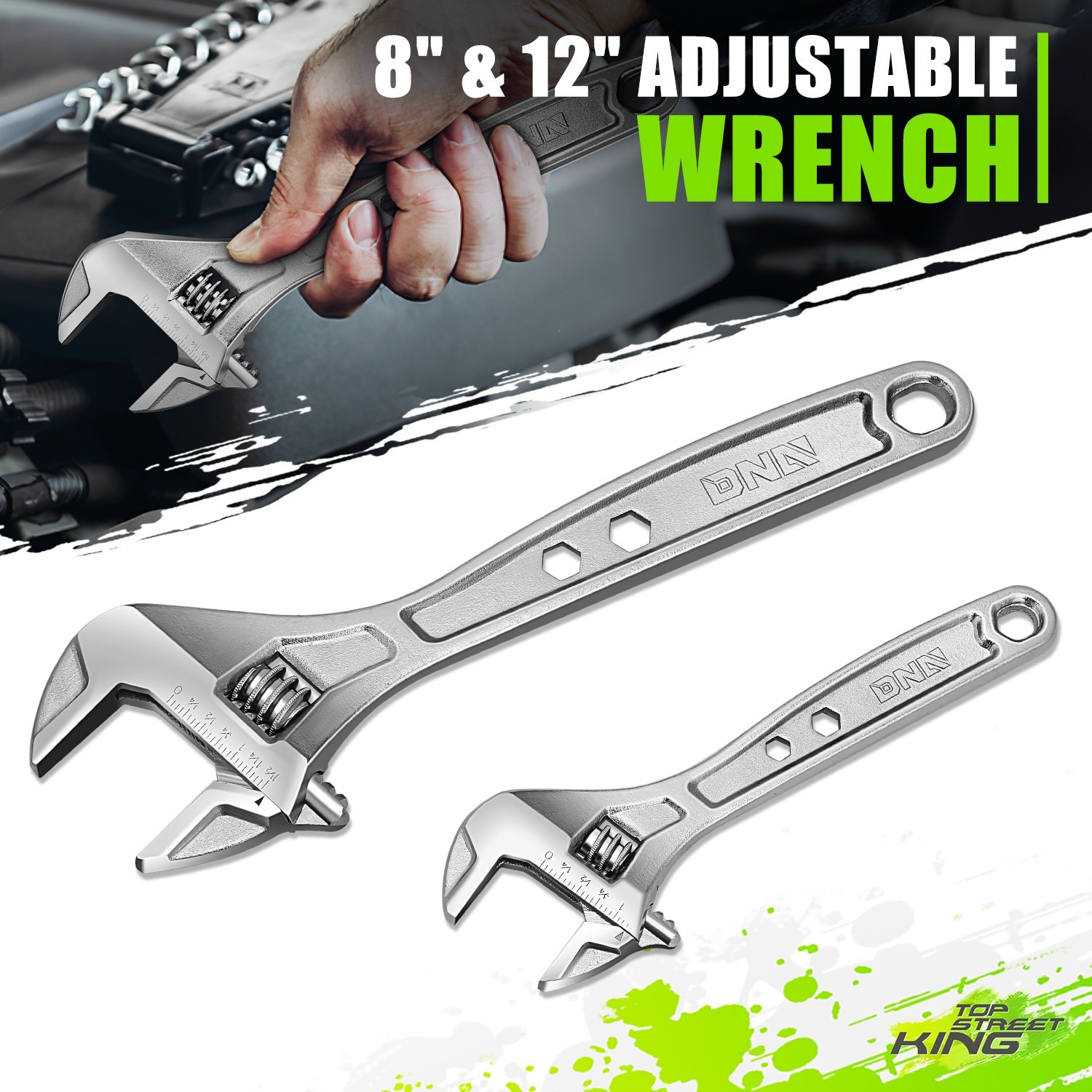 8" 12" Automotive Repair Vanadium Steel I-Beam Laser Marking Adjustable Wrench