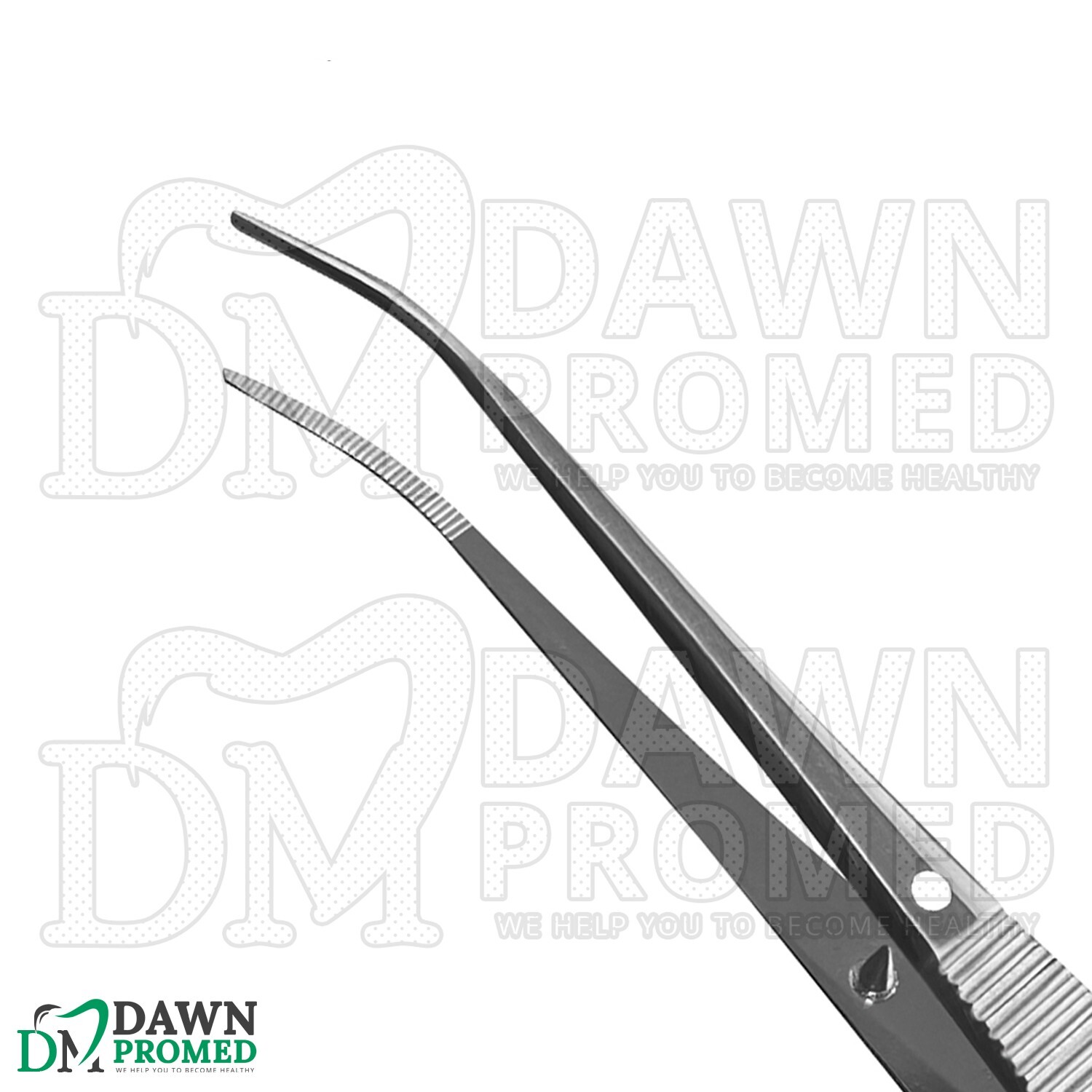Iris Eye Dressing Tissue Forceps 4” Half-Curved Serrated Ophthalmic Instruments