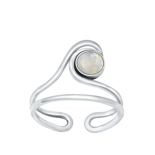 Moonstone onyx sterling silver toe rings