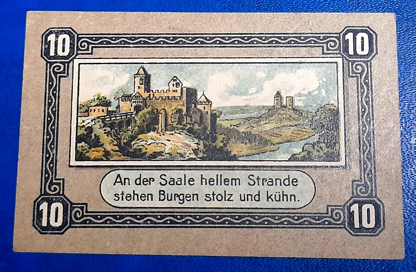 BAD KÖSEN NOTGELD 10 PFENNIG 1918 EMERGENCY MONEY GERMANY BANKNOTE (32443)