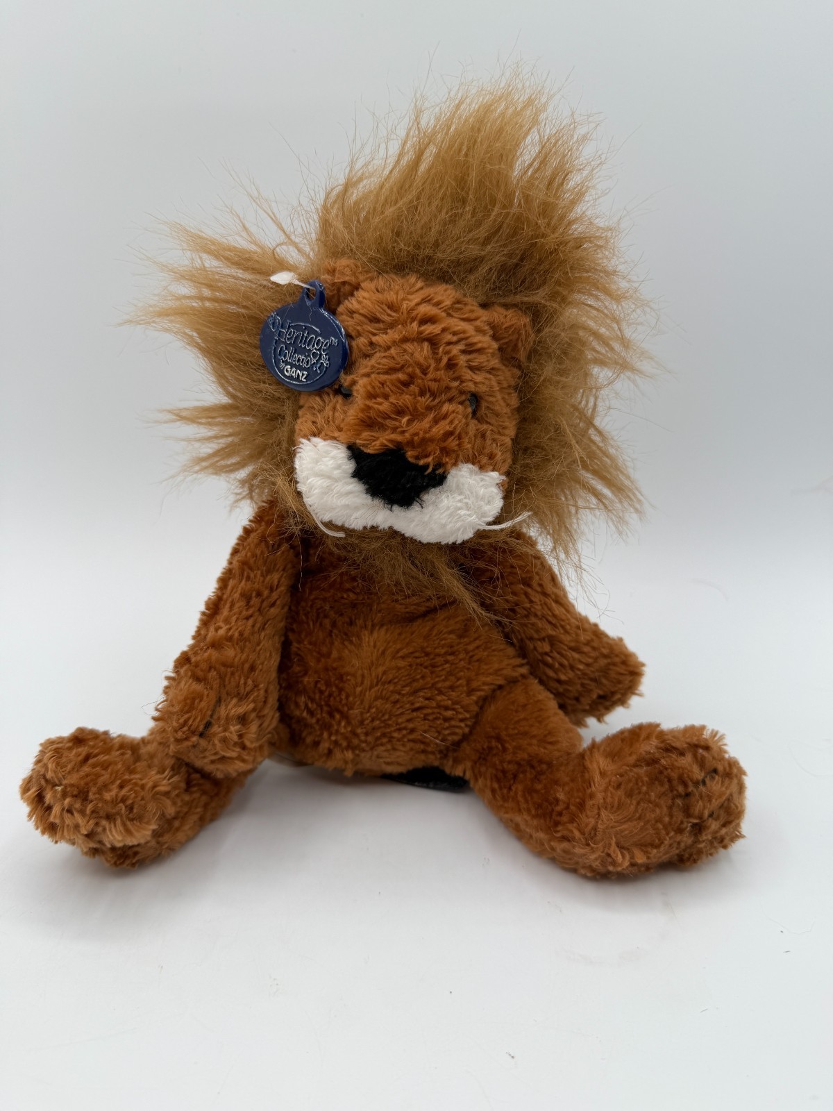 Ganz Lil Heathcliffe Lion Plush Brown Sitting H4133 7" Beanie Plastic Tag
