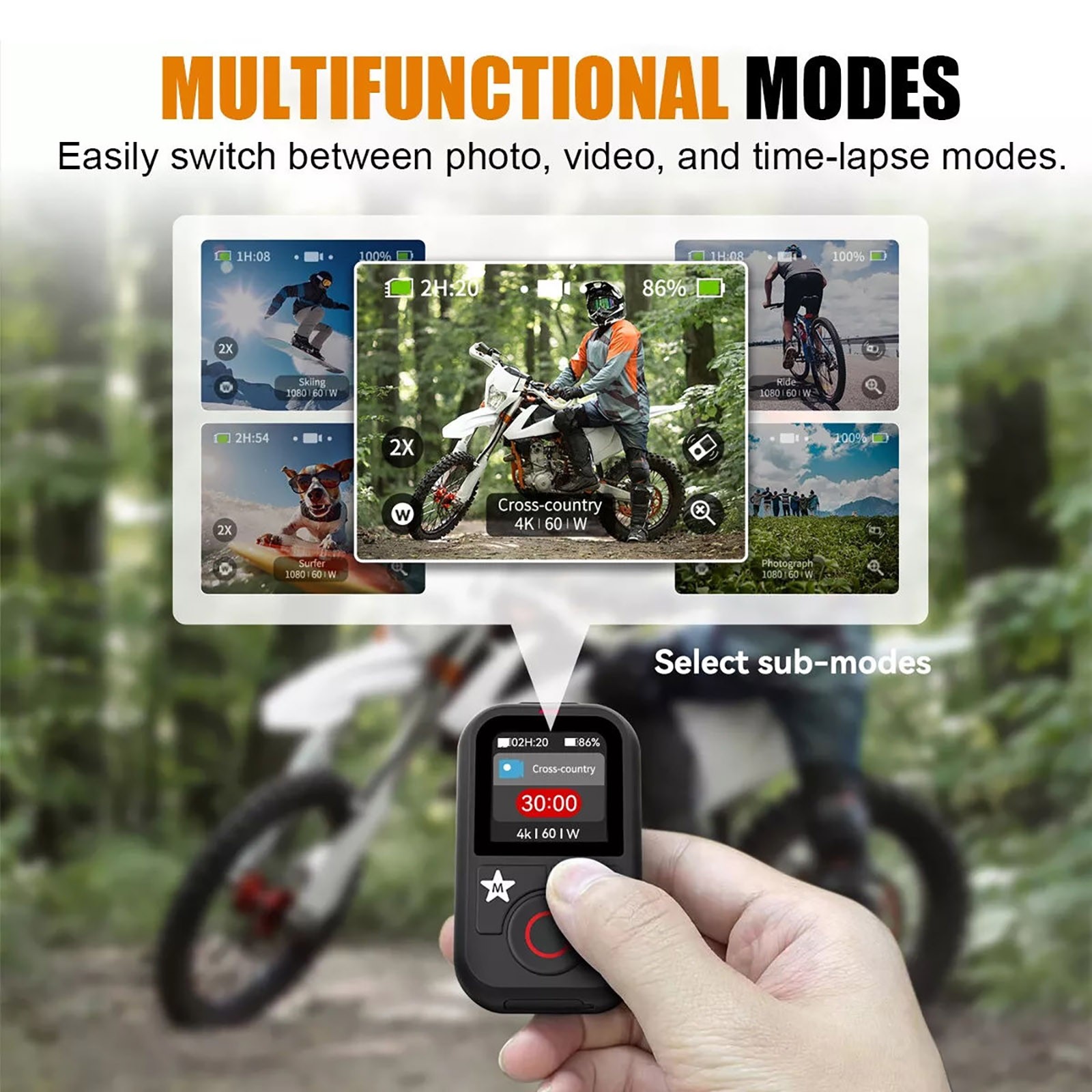 Sport Camera Smart Bluetooth Remote Control For GoPro Hero 13/12/11/10/9/MAX