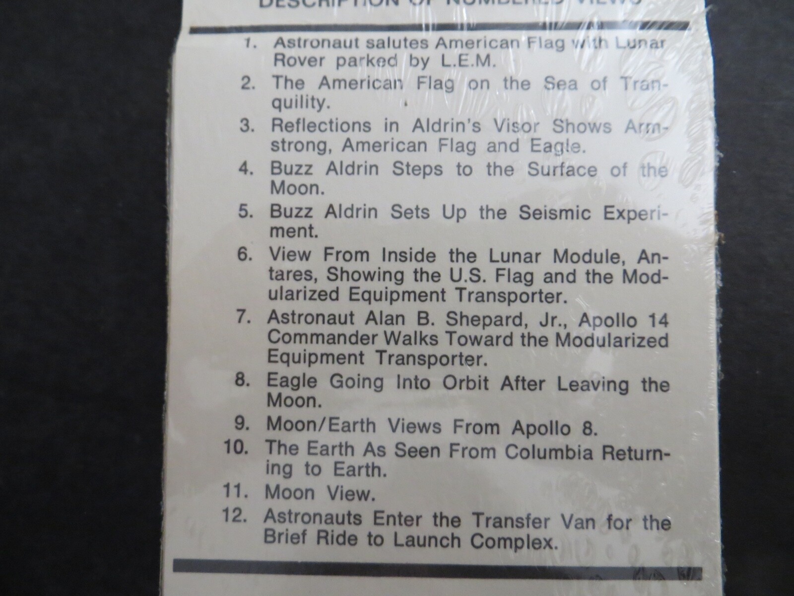 VTG NASA Man on the Moon Apollo Kennedy Space Center12 Photos Sealed Package