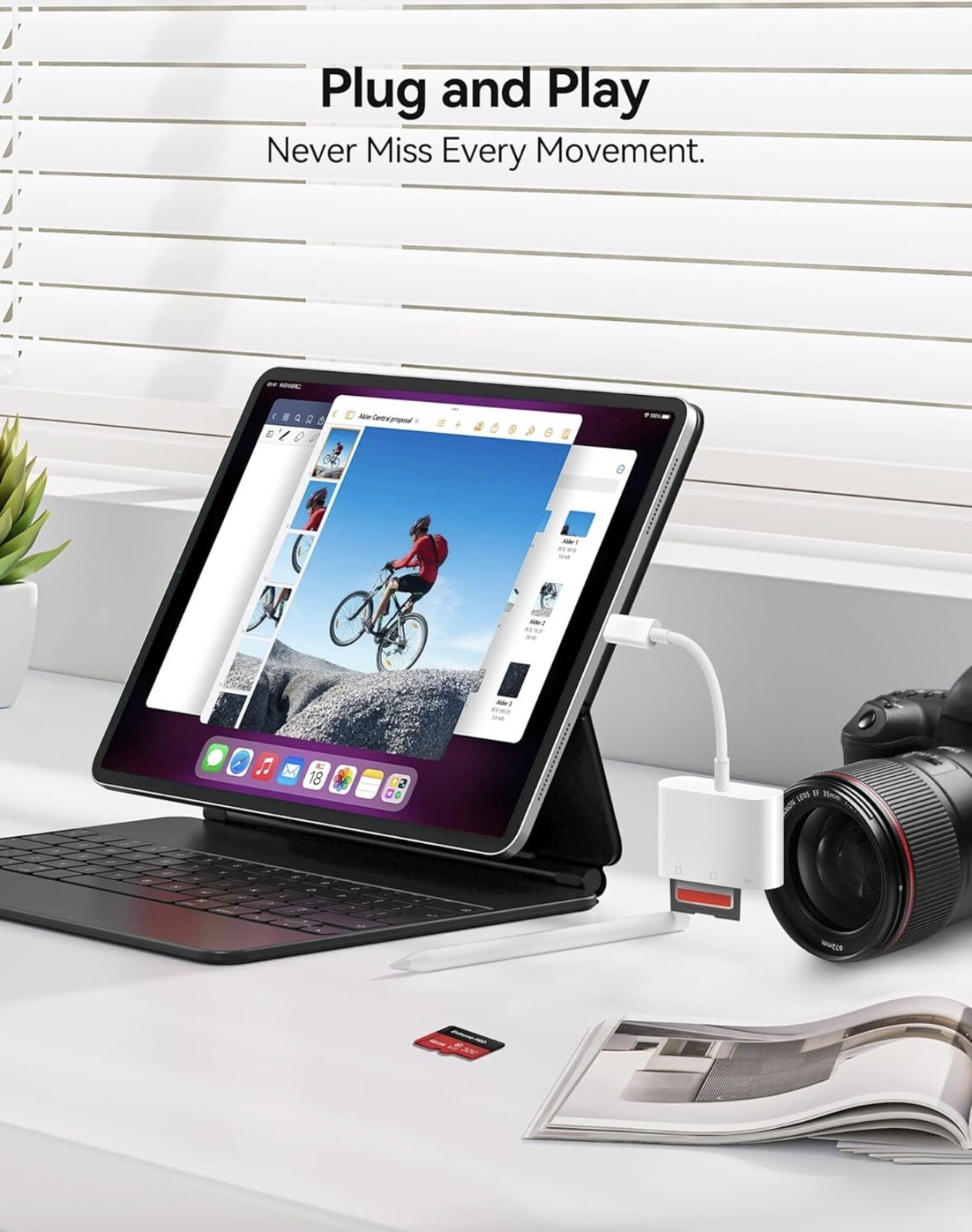 USB-C 3-in-1 Hub Adapter Converter SD Card Reader Open Box