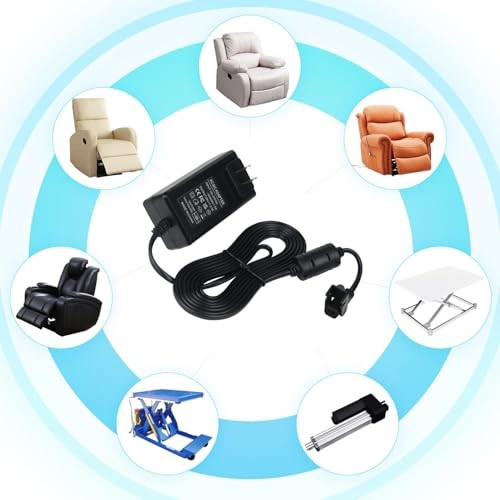 Universal Power Cord 29V2A Wall Mounted Plug-in Recliner Power Supply, AC/DC