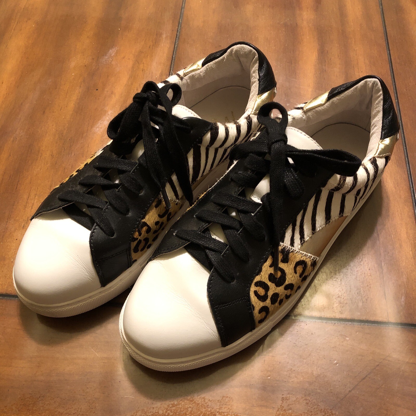 Matisse Zoe Animal Printed Calf Hair Lace-up Sneakers Size 7m