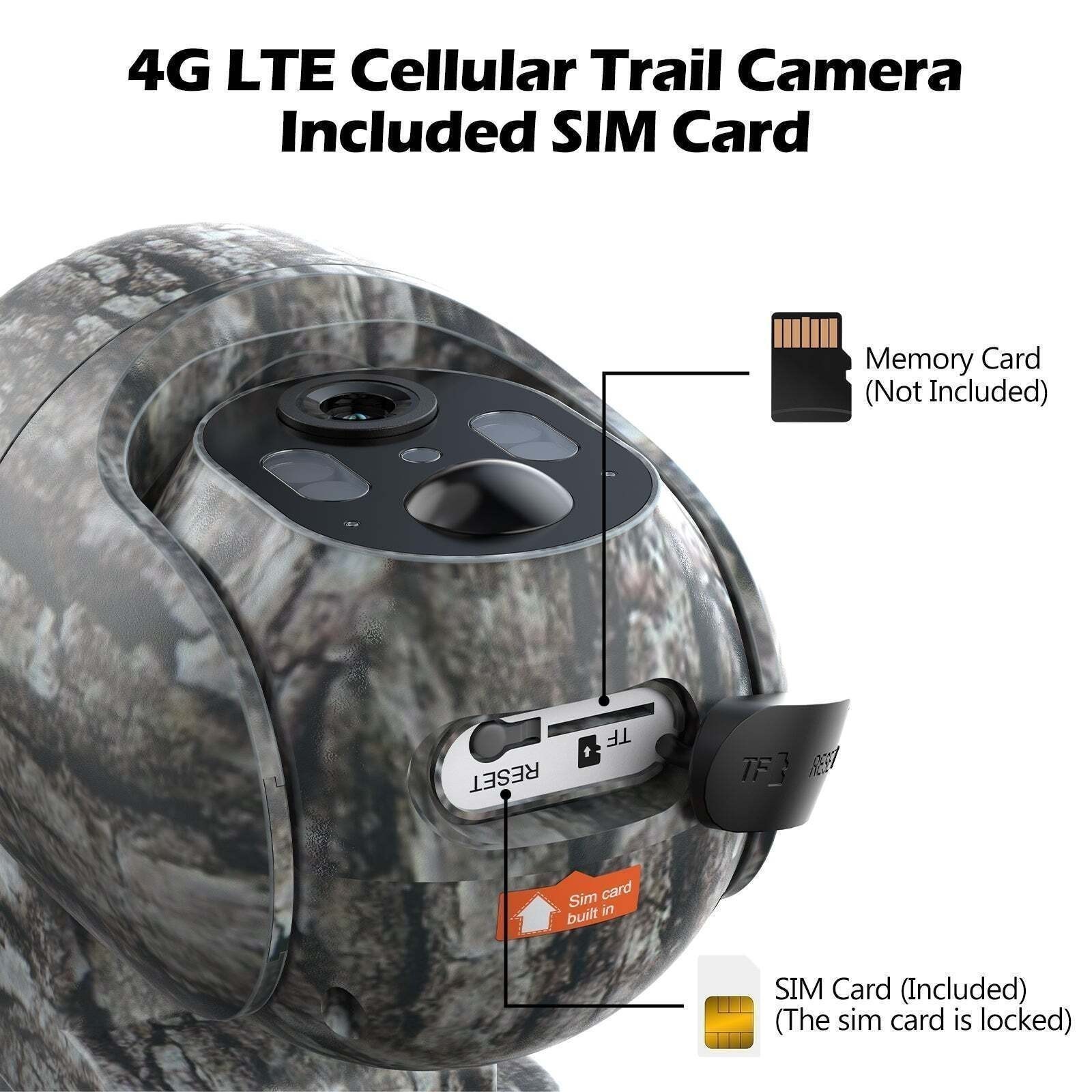 Campark 2K 4G LTE Cellular Solar PTZ Trail Camera Security Camera + SIM Card US