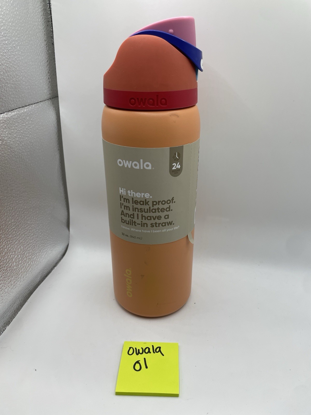 OWALA 32OZ FREESIP STAINLESS STEEL WATER BOTTLE *Read!
