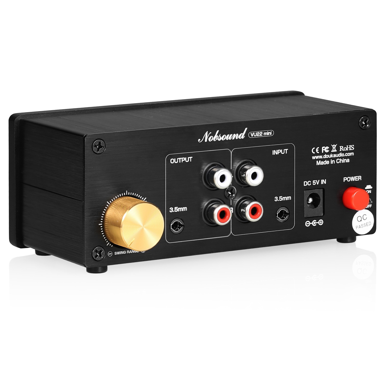 Analog VU Meter Stereo Audio Visualizer Sound Level Meter Display w/ RCA AUX In