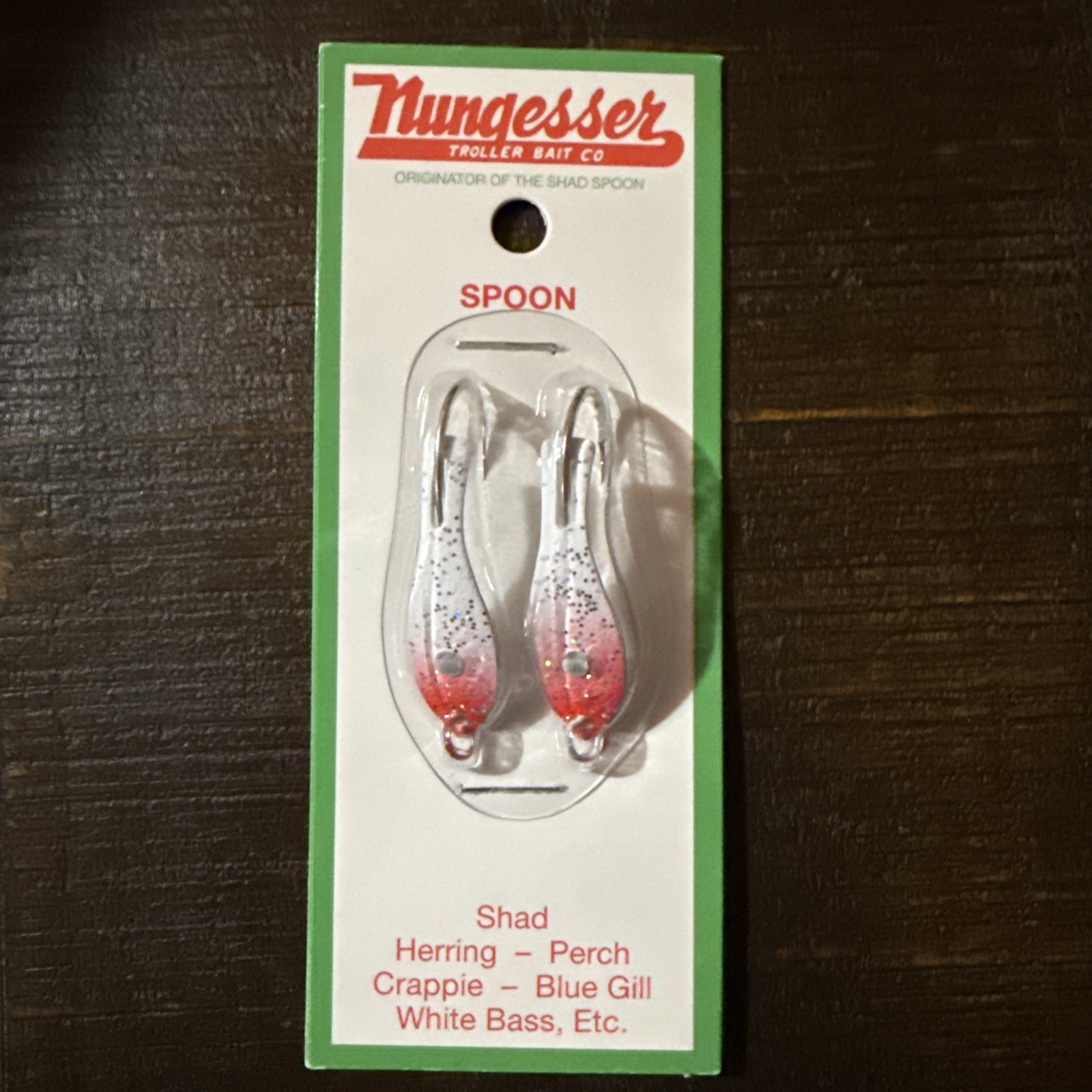 Nungesser Spoon Hook #000 - 30GLO-2RW 0324-0007 (2-Pack) for Shad Herring Perch