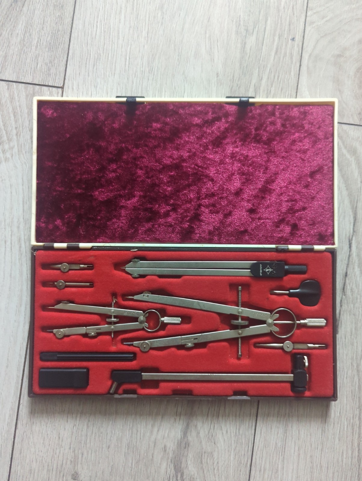 Vintage German Inter tech Bravana 31324-2 Draftmans Instrument Set.