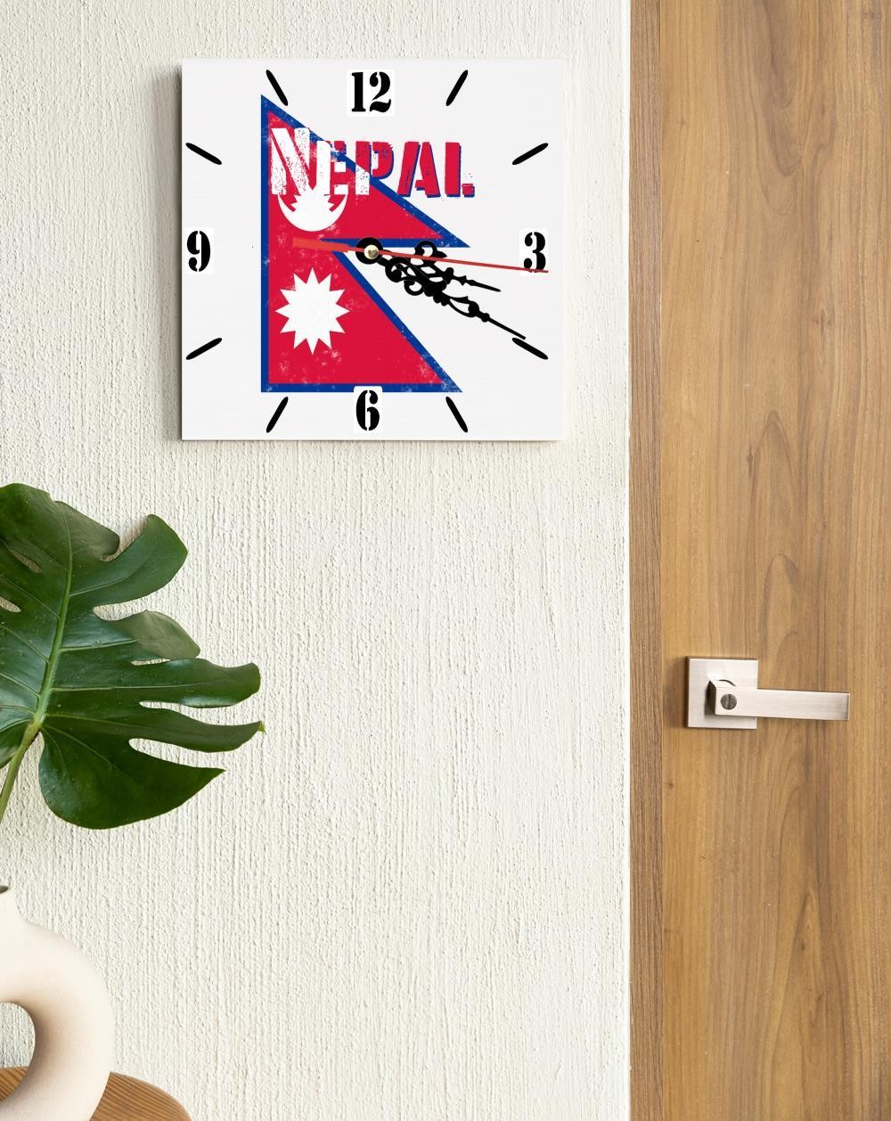 Nepal Flag Wall clock patriots CERAMIC Tile Watch Support Décor