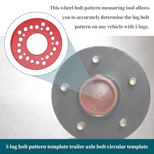 2 Pack Wheel Bolt Pattern Measuring Tool, 5 Lug Template Gauge for 5/6/8 2 Pcs