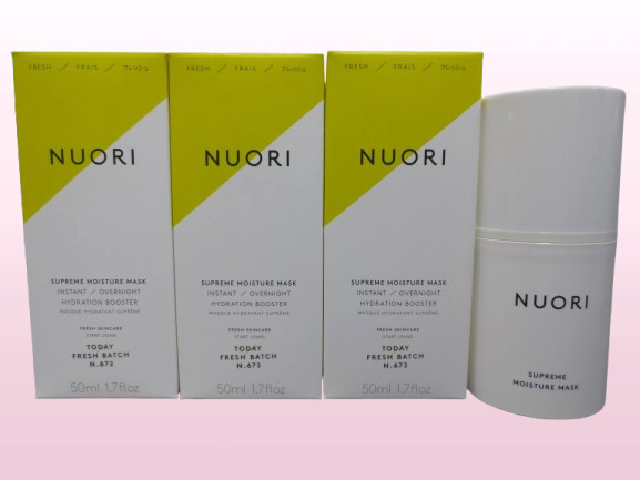 NUORI SUPREME MOISTURE MASK INSTANT OVERNIGHT HYDRATION BOOSTER 1.7 OZ SET OF 3