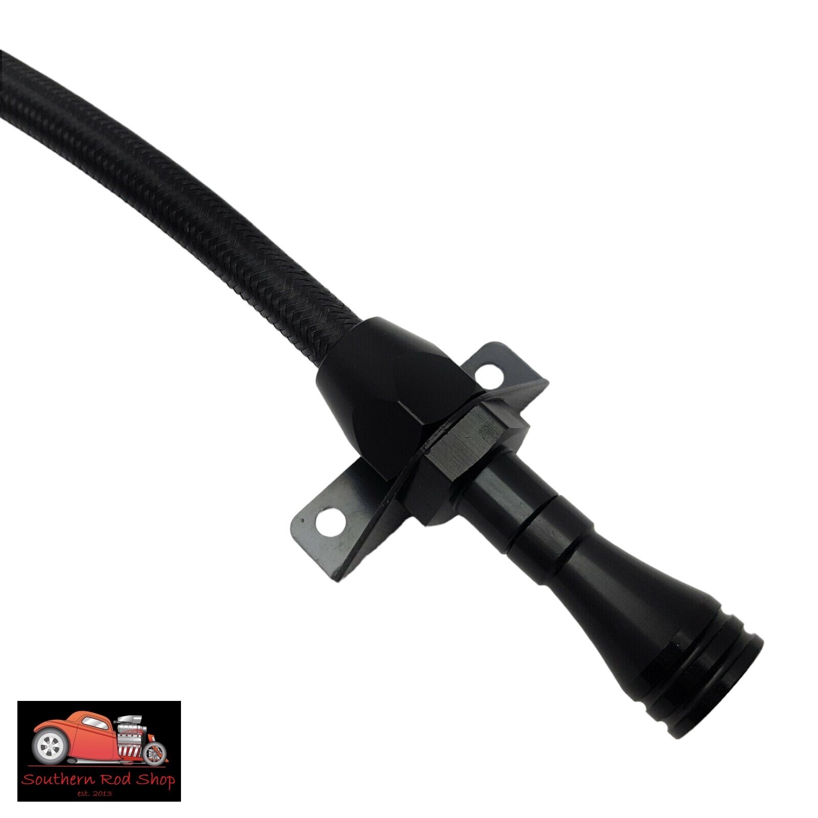 4L80E Black Stainless Flexible Transmission Dipstick Firewall Mount Chevy