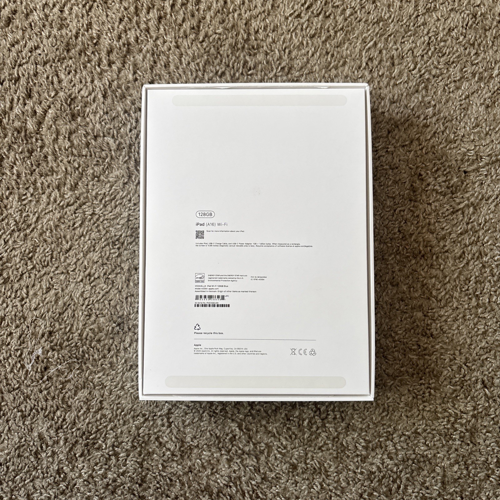 iPad 11th generation Silver 128 GB A3354 (A16) Wifi 2025 Model *Empty Box Only*