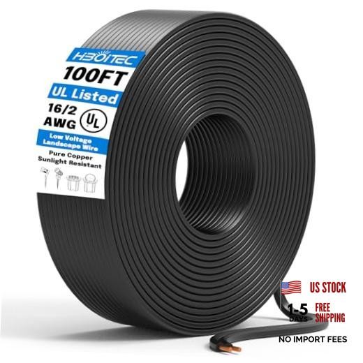 16 Gauge Wire, 16/2 Low Voltage Landscape Wire 100FT Copper 16 AWG | 2