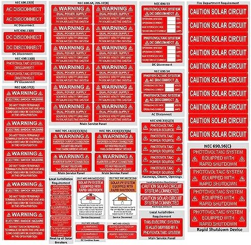 Solar PV System Labels Set