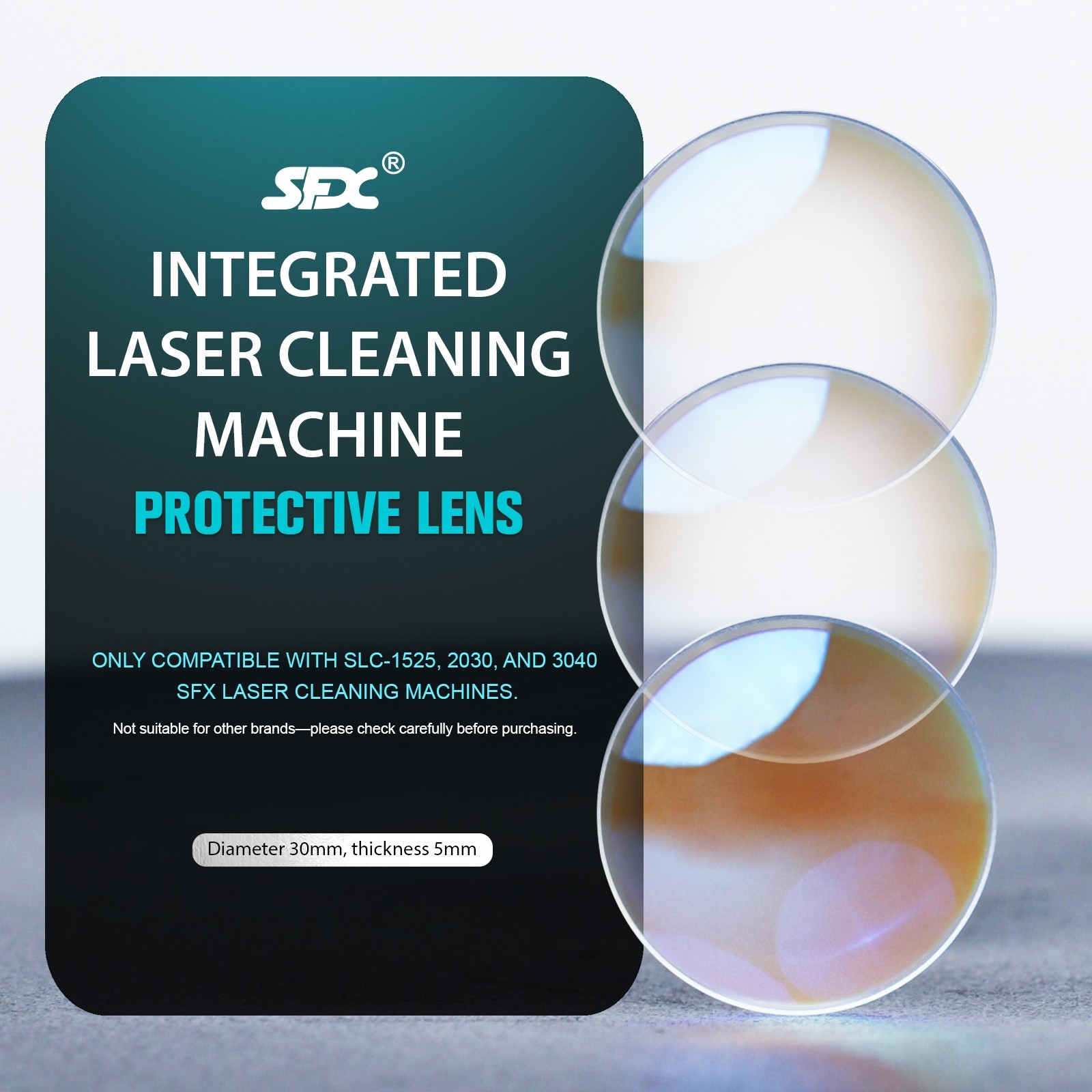 US Stock 3PCS D30×5mm Protective Quartz Lens for SFX SLC Laser Cleaning Machine