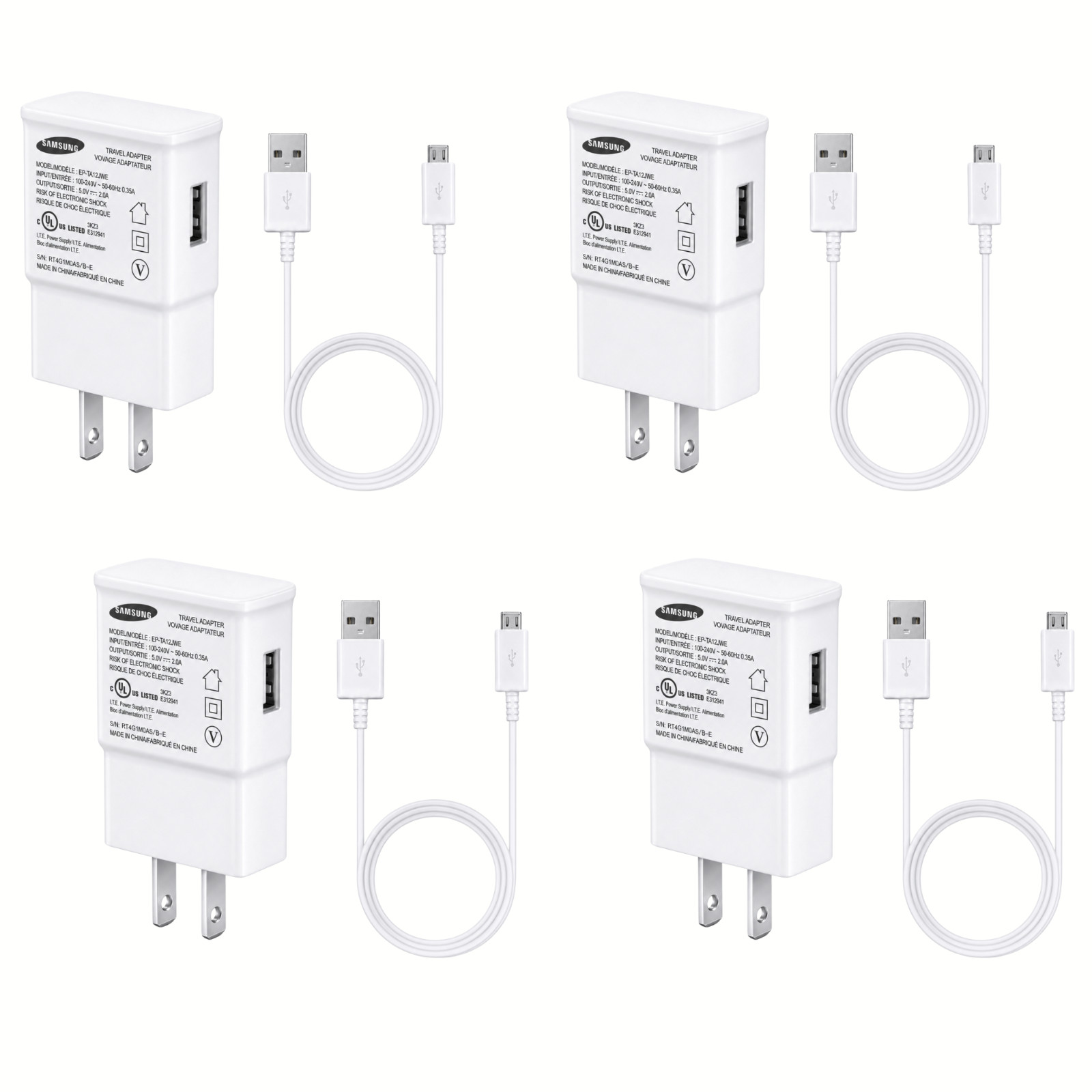 OEM Samsung EP-TA12JWE 10W USB Charger with USB-A to Micro USB Cable
