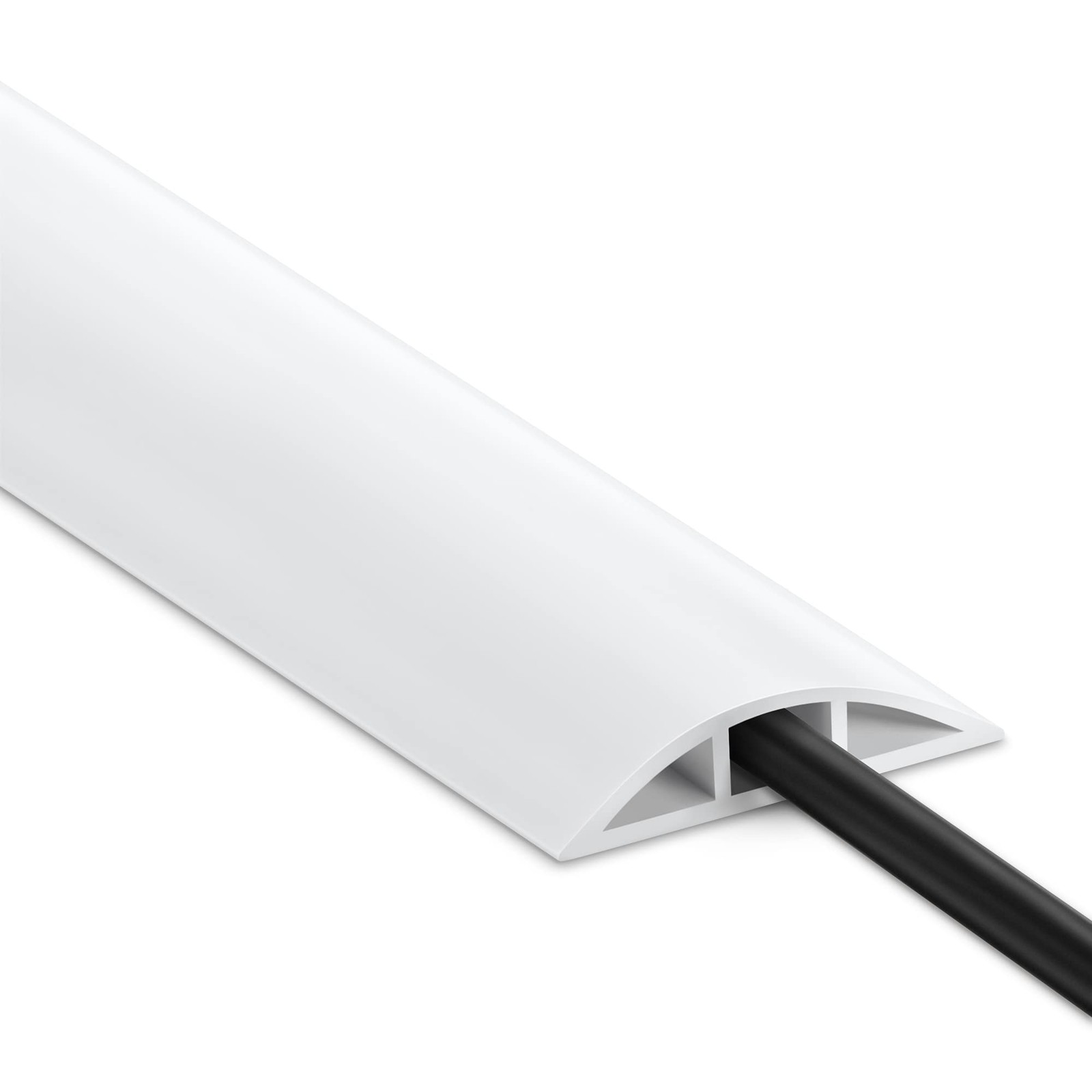 Cable Cover Floor 6FT, White Floor Cord Cover, Single Cord Protector Extensio...