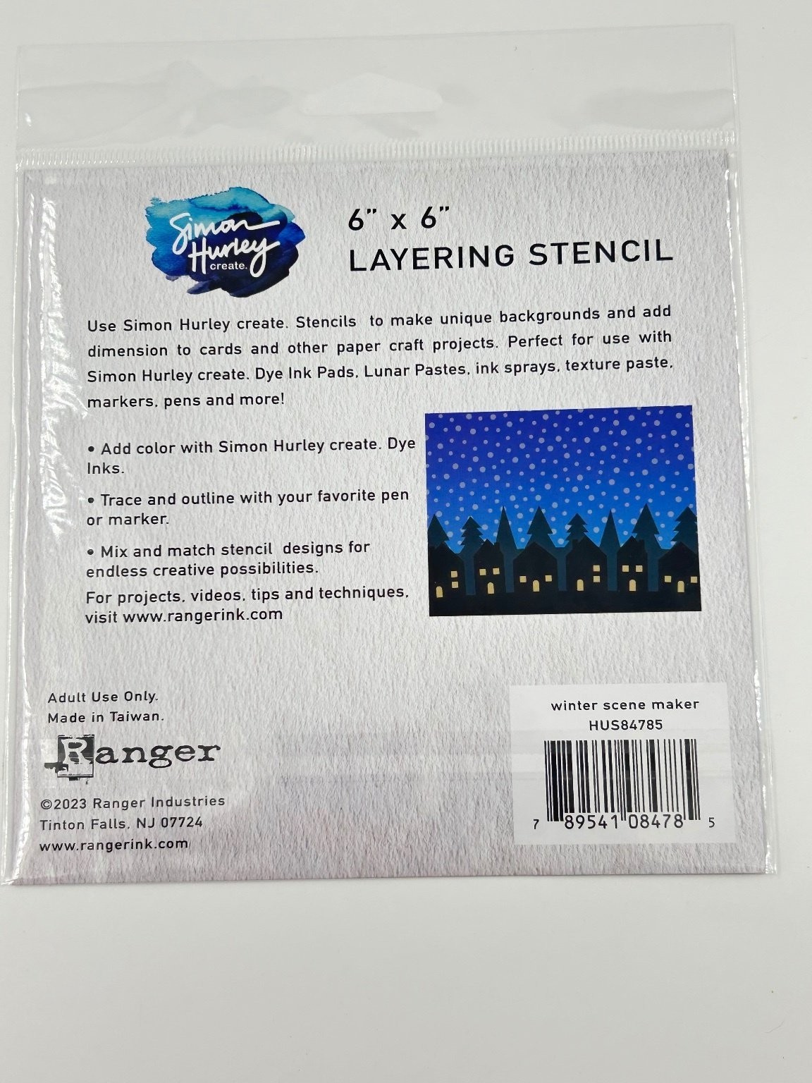 Ranger Simon Hurley create. Winter Scene Maker 6"x6" Layering Stencil 5pc Set