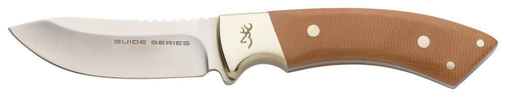 Browning Guide Series Skinner Fixed Knife 14C28N Satin Micarta Handle - 3220451