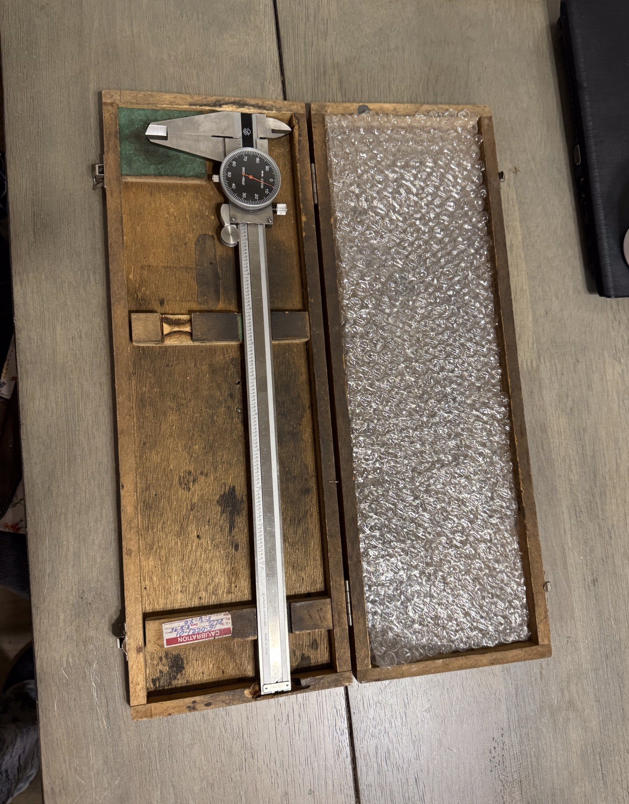 Aerospace Dial Caliper with Wood Case 12” Not Calibrated