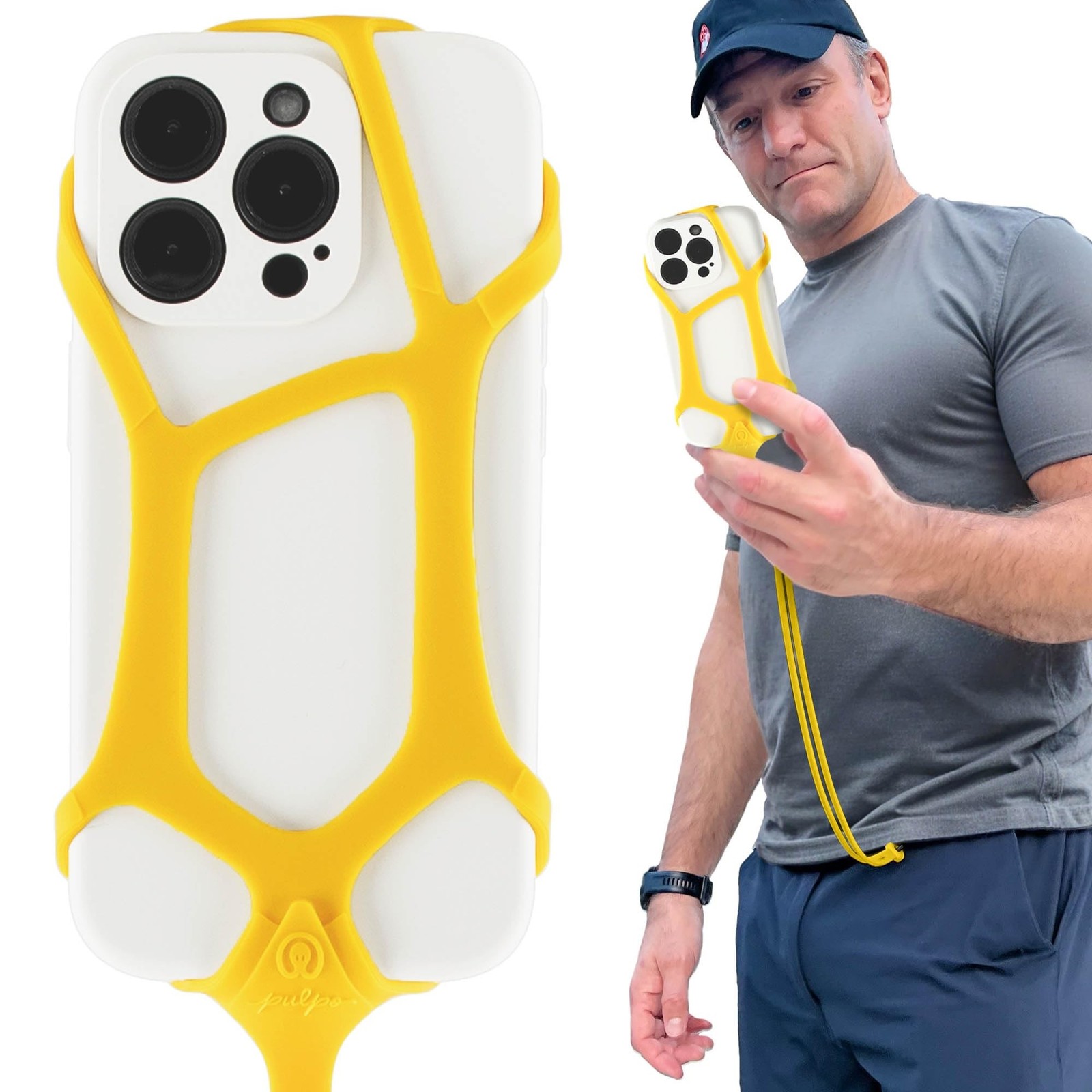 Pulpo Safety Cell Phone Lanyard Yellow Fits Smartphones 6.1" to 6.8” - Ant