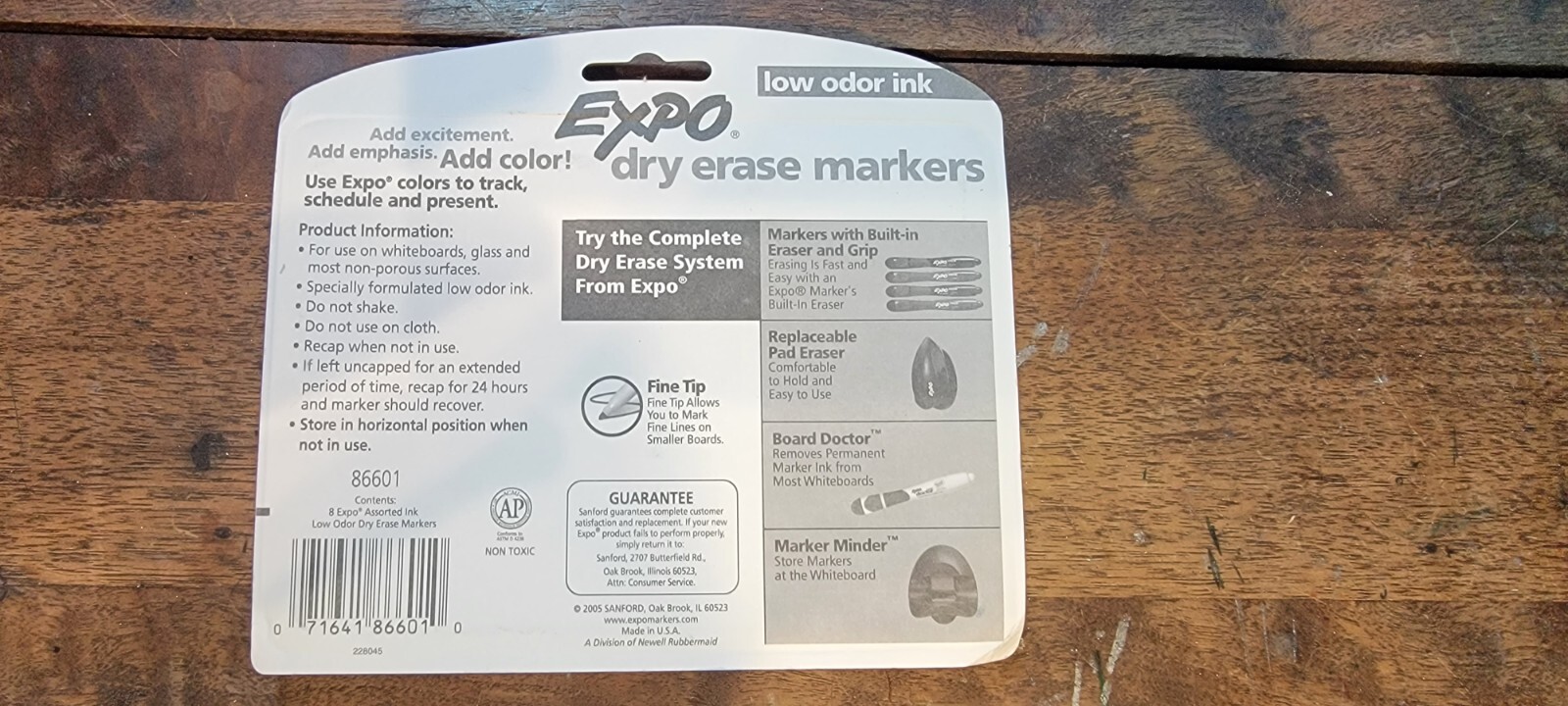 EXPO Low-Odor Dry-Erase Marker Fine Point Assorted 8/Set 86601