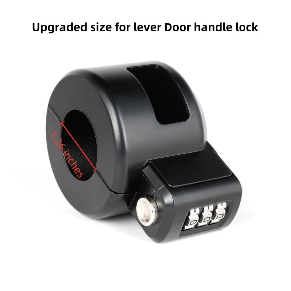 Keyed Door Handle Lockout Device Cover with Code to Disable Access Black
