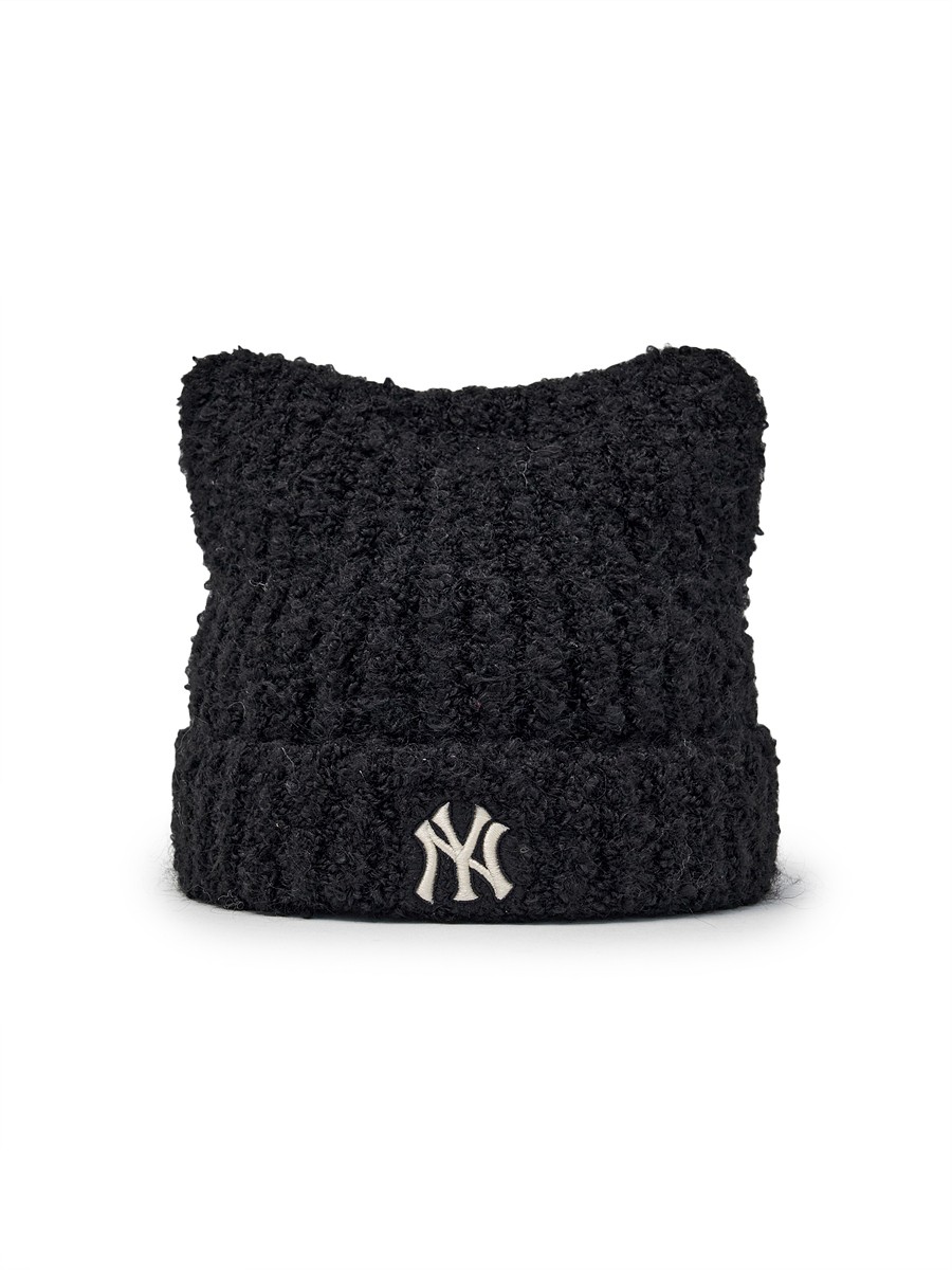 MLB Korea Plush Cat Ear Beanie NY Yankees - Black