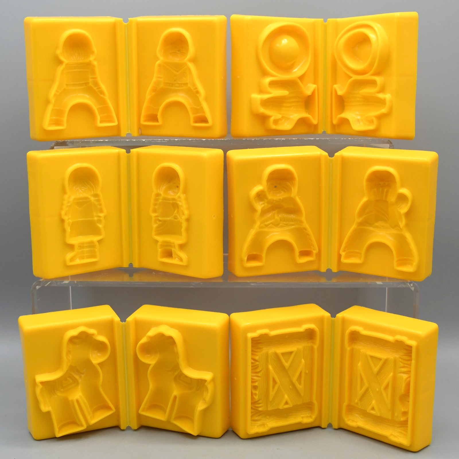 Wild West Play Doh Molds Set of 6 Vintage 1976 Kenner Cactus Horse Cowboy Indian