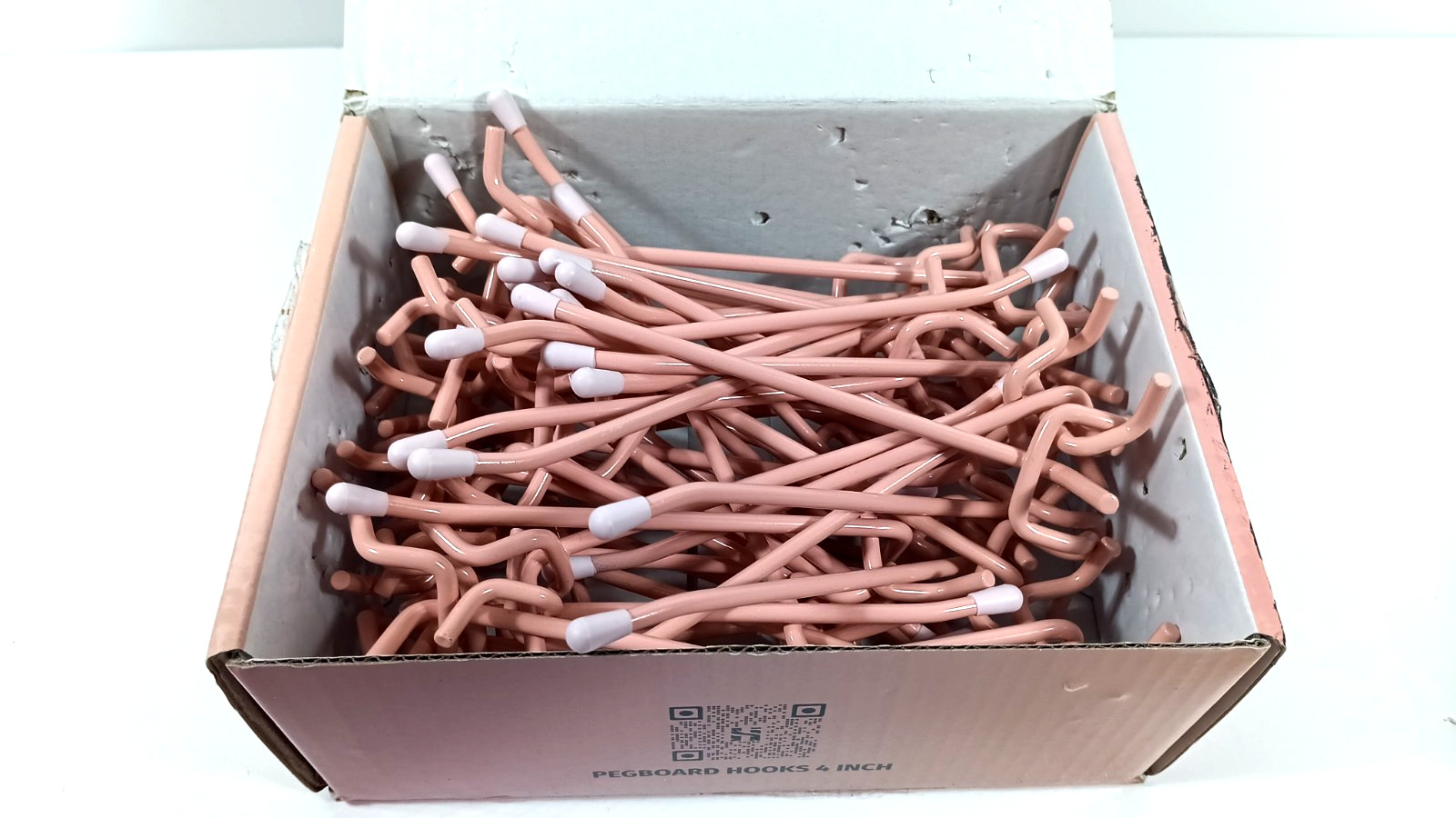 50x Heavy Duty 4" Pink Pegboard Hook Hooks Organizer w/ Rubber Tips 20lb Load