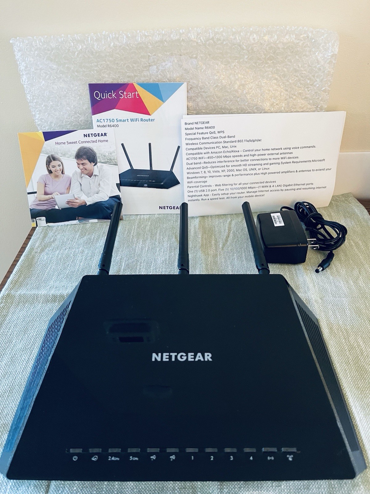 “Upgraded!” NETGEAR Smart Wi-Fi Router Nighthawk R6400 AC1750, Black