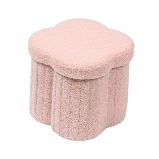 Storage Ottoman Cube, Flowers Shaped Ottomans 12.6"x12.6"x12.6" Flower Pink