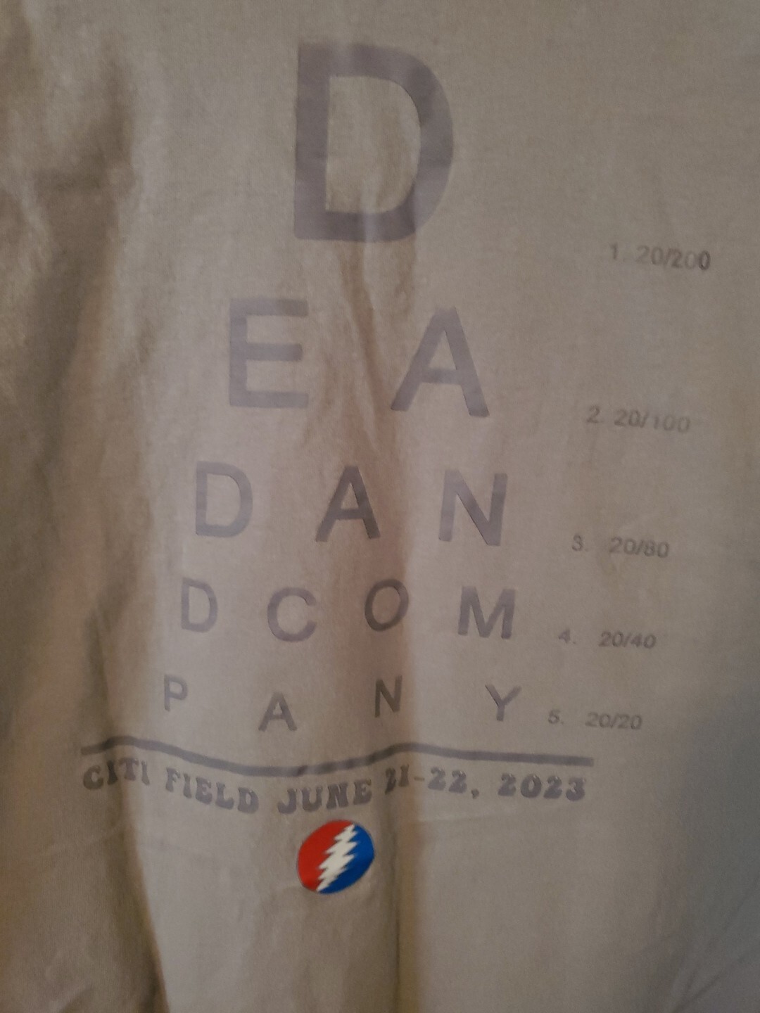 Greatful Dead eye chart T-shirt  On Liquid Blue Tag Banger BH7