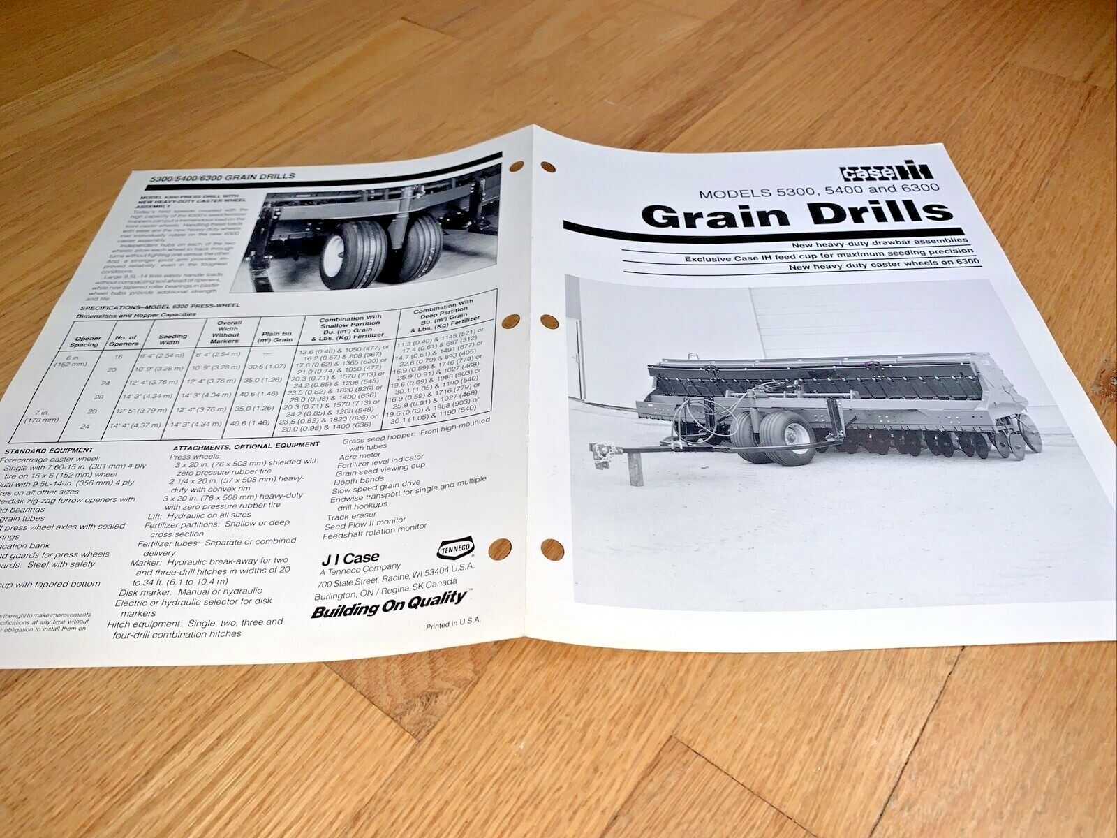 CASE / INTERNATIONAL HARVESTER 6 Sales Sheets Grain Drill / Uni-Loader / Mower