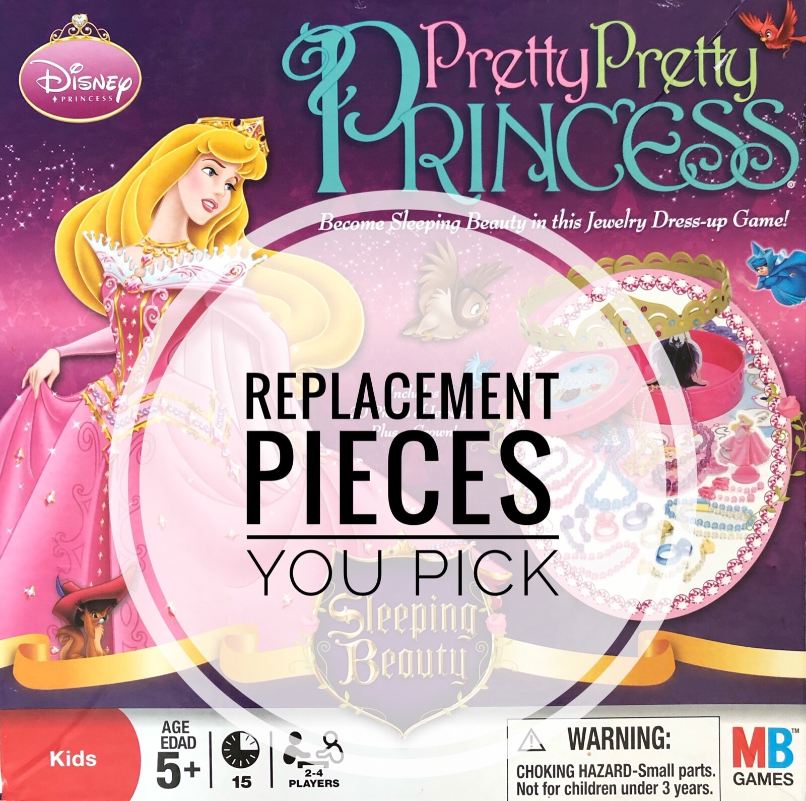 Disney Pretty Pretty Princess Game Replacement Pieces - You Choose