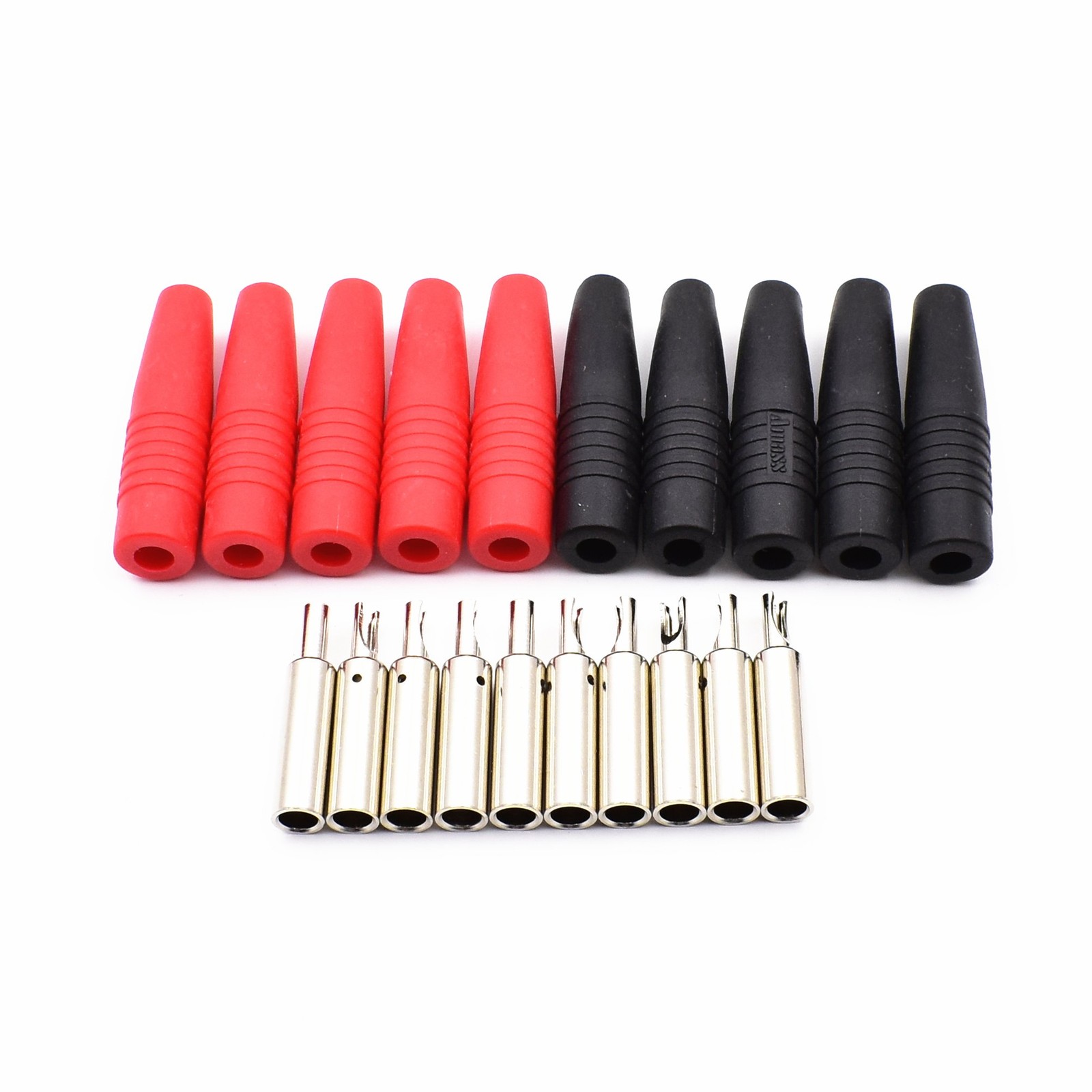 10Pcs Insulated Female 4mm Banana Plugs Jack Socket Adapter Solder Type for N...