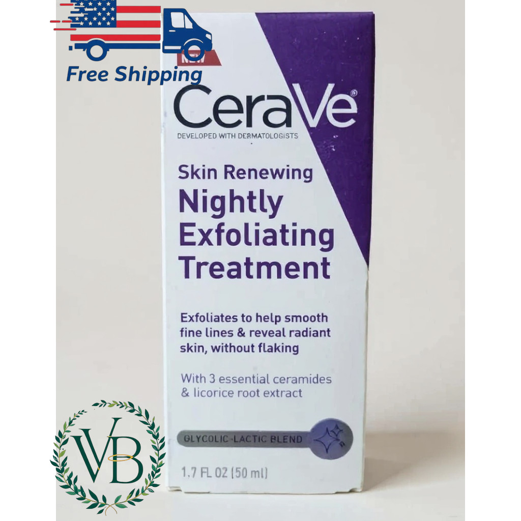 CeraVe Skin Renewing Nightly Exfoliating Treatment Serum Anti Aging 1.7 fl oz