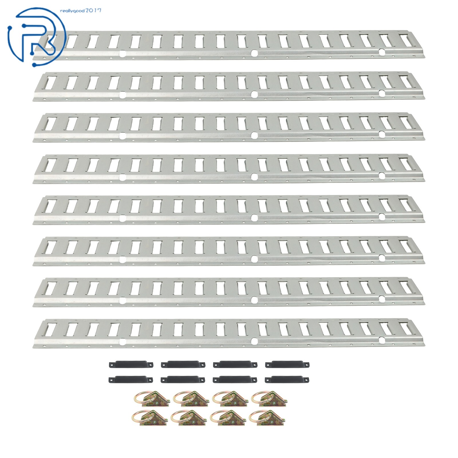 New Steel E Track Tie Down Rail Kit Silver Galvanized 24 Pack 3' Secure Cargo