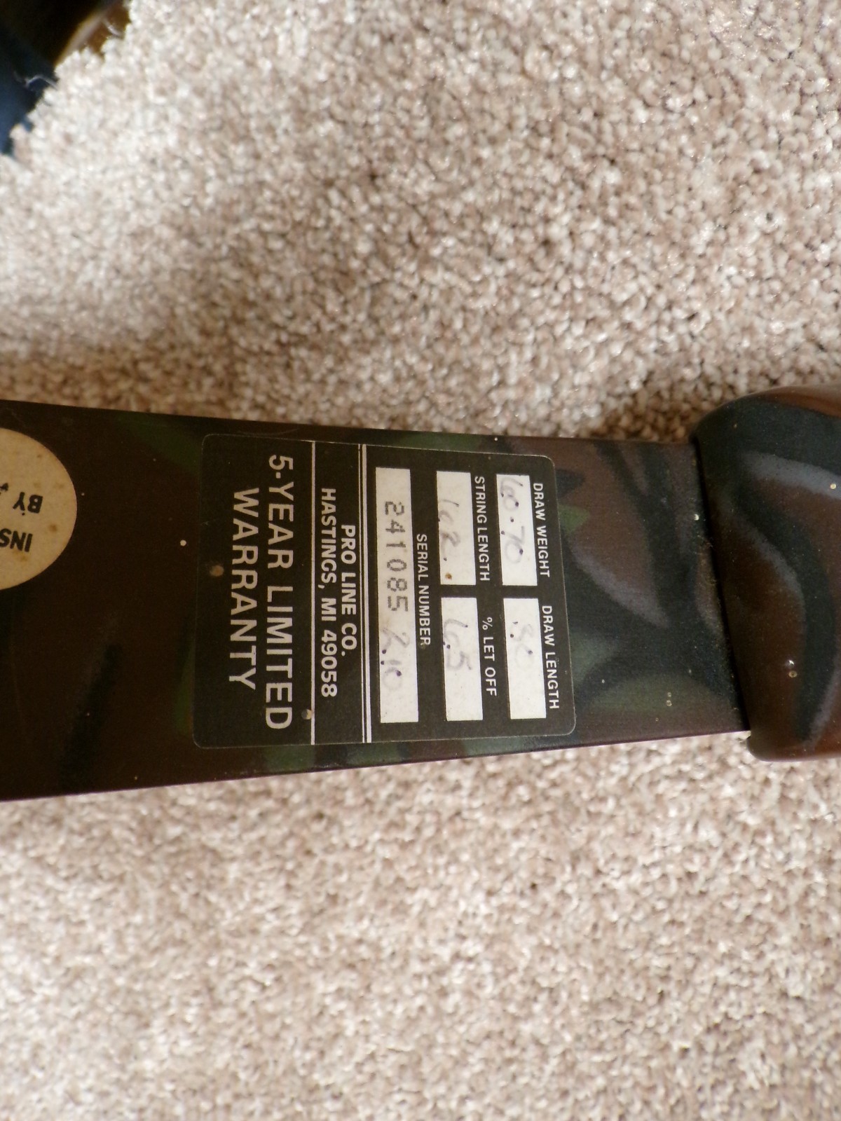 Vtg NOS Proline Point Blank "New Wave" Compound Bow 60-80 Lb RH