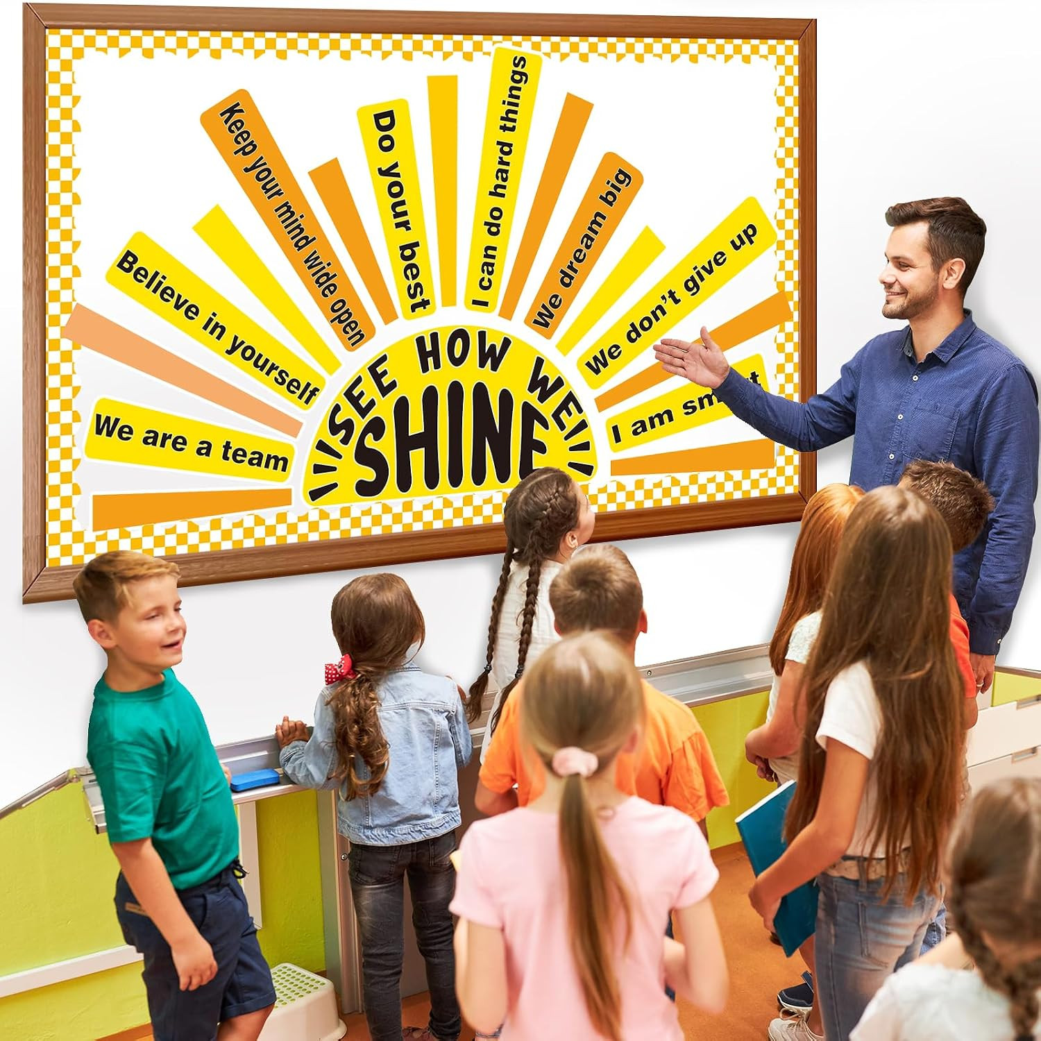 Summer Bulletin Board Set Classroom Affirmation Station Sunshine Decorations